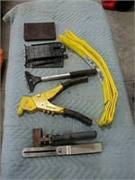 Stanley MR77 rivet gun, vise, square & straps