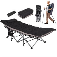 LOENIY Wide Folding Camping Cots with Pillow & Ext