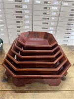 Stacking Asian serving bowls trays
