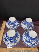 (4) Asian bowl blue and white