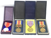 (4) WWII Japanese War Medals With Their Cases –