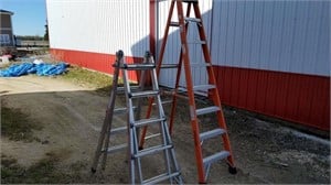 (2) Ladders 1- 8' FG & 1 ALUM.8.5'