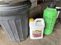 Weed Killer and sprayer with trash can