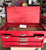 Red Metal Tool Box & Tools