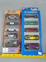 2 Packs of 5 Matchbox & Hotwheels Vehicles