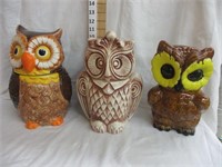 (3) Owl cookie jars
