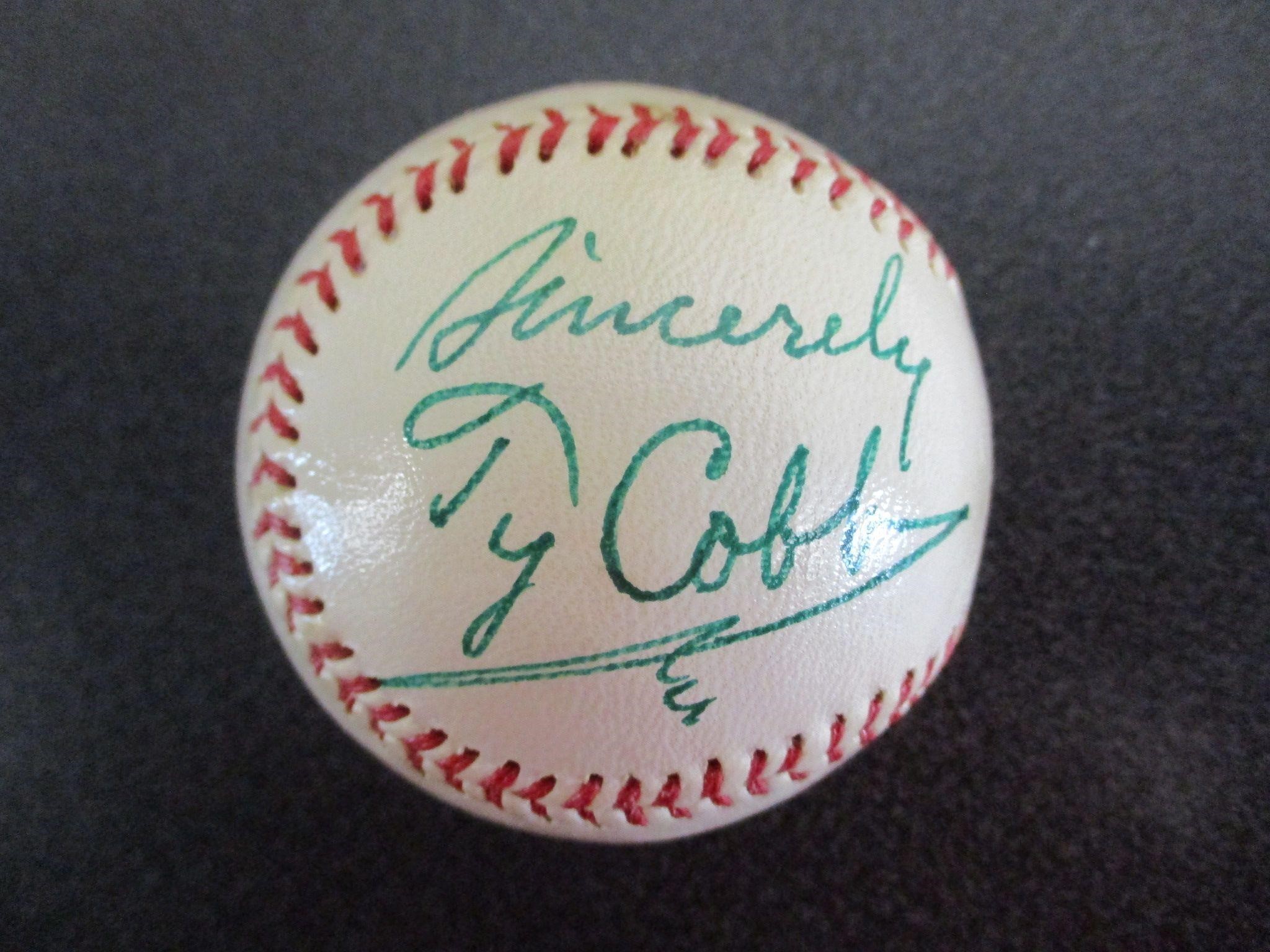 Ty Cobb Signed American league baseball