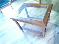 Nice Wooden/Glass End Table