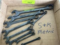 Flat w/9 S&K metric wrenches 6-19mm