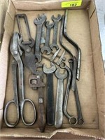 Flat w/misc wrenches, joiners, other tools