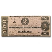 1864 $2.00 (t-70) Judah Benjamin Au