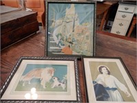 3 Early Framed Prints