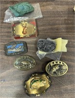 ASSORTED VINTAGE BELT BUCKLES / SHIPS