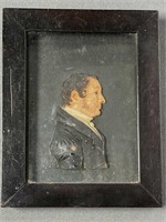 Antique wax profile of distinguished man