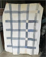 Vintage Blue and White Checkered Quilt