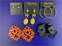 (5) Pair of Costume jewelry earrings all are