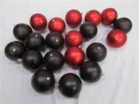 Large Red & Black Christmas Ornaments No Hooks