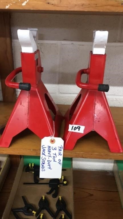 PAIR OF 3 TON HEAVY DUTY JACK STANDS