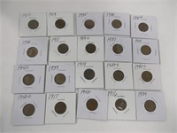 20 semi key date wheat back pennies
