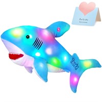 BSTAOFY 20'' LED Shark Soft Plush Toy Night Light
