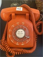 Orange retro dial phone