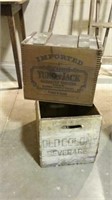 Two advertising crates