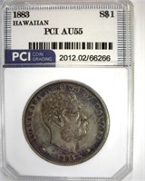 1883 Hawaiian S$1 AU55 LISTS $1950