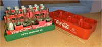 24 small Coca-Cola vending machine bottles & 2