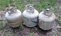 Three Empty 15 Gallon Propane Tanks