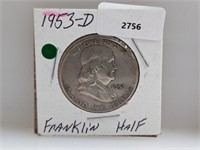 1953-D 90% Silv Franklin Half $1 Dollar