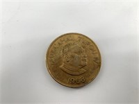 1968 Nation of Tonga 2 Pa'anga coin gold plated co