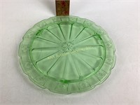 Jeanette Uranium Doric Green Depression Glass