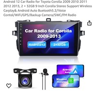 Android 12 Car Radio for Toyota Corolla
