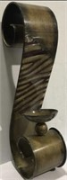 LARGE METAL BROWN WALL SCONCE CANDLE HOLDER