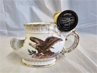 Vintage Eagle Floral Shaving Mug & Eveready Brush