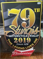 Budweiser 79th Sturgis Metal Sign, 19" x 30"