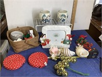 Basket with Christmas cookie cutters, Christmas