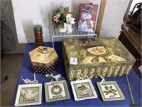 Two decorative Christmas boxes, Snoopy Christmas