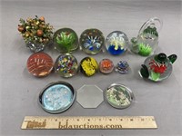 Art Glass Paperweight Lot Collection