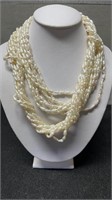 8 Strand Seed Pearl Necklace 26"