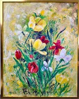 MCM Mento Oil on Canvas Original Floral