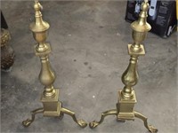 Pair of Vintage Brass Fire Dogs