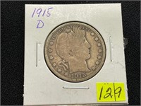 1915D Barber Half Dollar