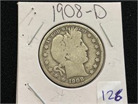 1908D Barber Half Dollar