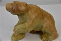 Grained Stone Carving of a Brown or Grizzly Bear