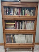 Vtg. Footed Wooden Glass Bookcase