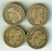 1909x2 1904 1916 Quarter VG 4 Pc Lot