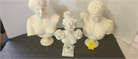 Set of 3 White Busts