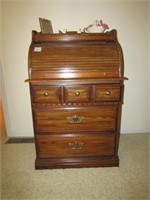 SMALL ROLL TOP DESK W/ 3 DRAWERS