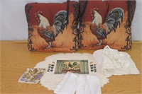 New Rooster Chair Cushions, Doilies & More